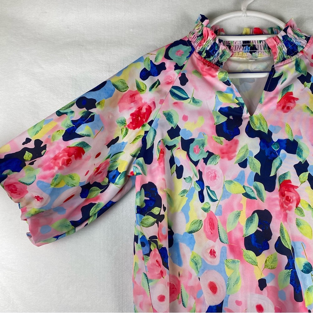 The Blue Door Boutique | NWOT Women’s Posie Puff Floral Sleeve Top | Medium | - Picture 5 of 12